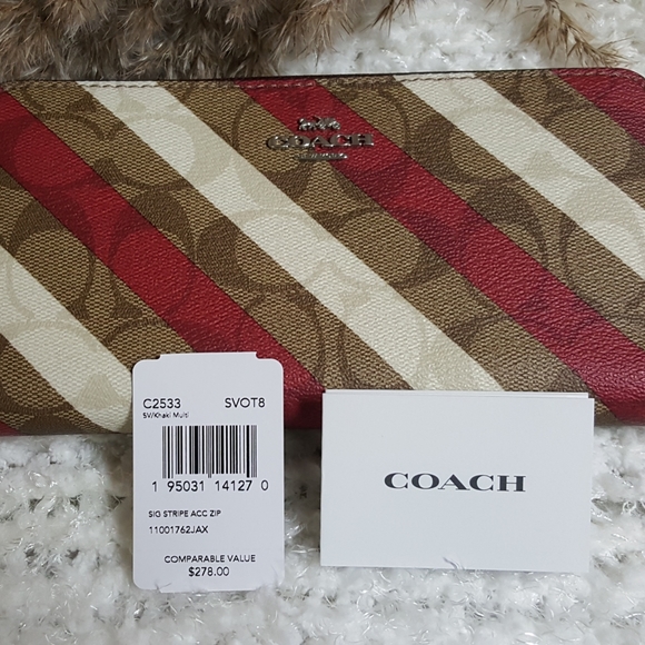 ๐HP๐Authentic Coach Accordion zip wallet in signature canvas - Picture 2 of 6